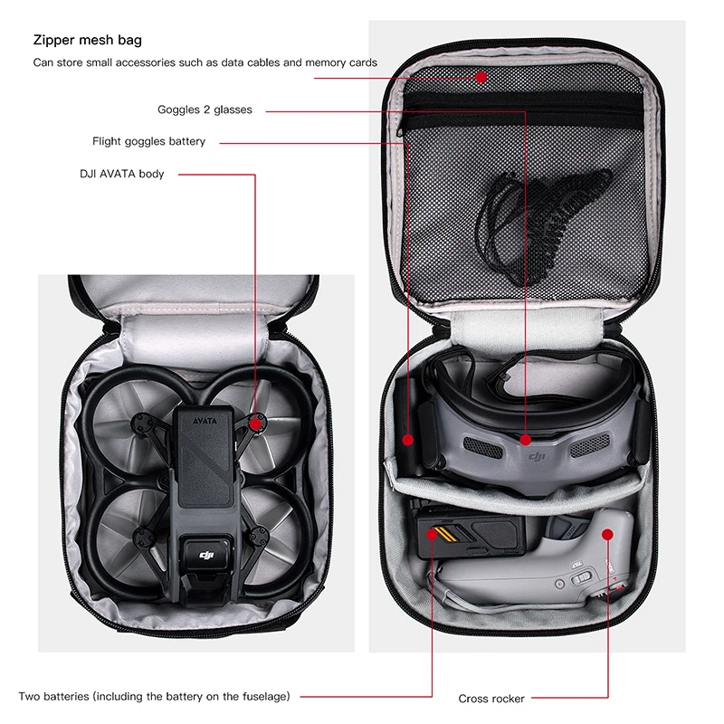 DJI 고글 용 휴대용 케이스 듀얼 레이어 스토리지 공 - Drone Battery Case 리뷰 및 가격