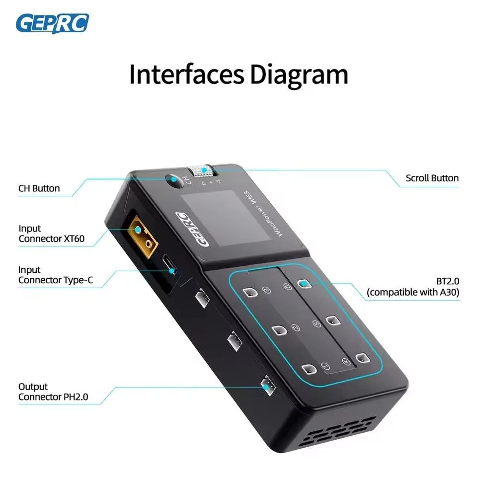 GEPRC 우파워 W63 100W 스마트 배터리 충전기 - Drone Battery Smart 리뷰 및 가격