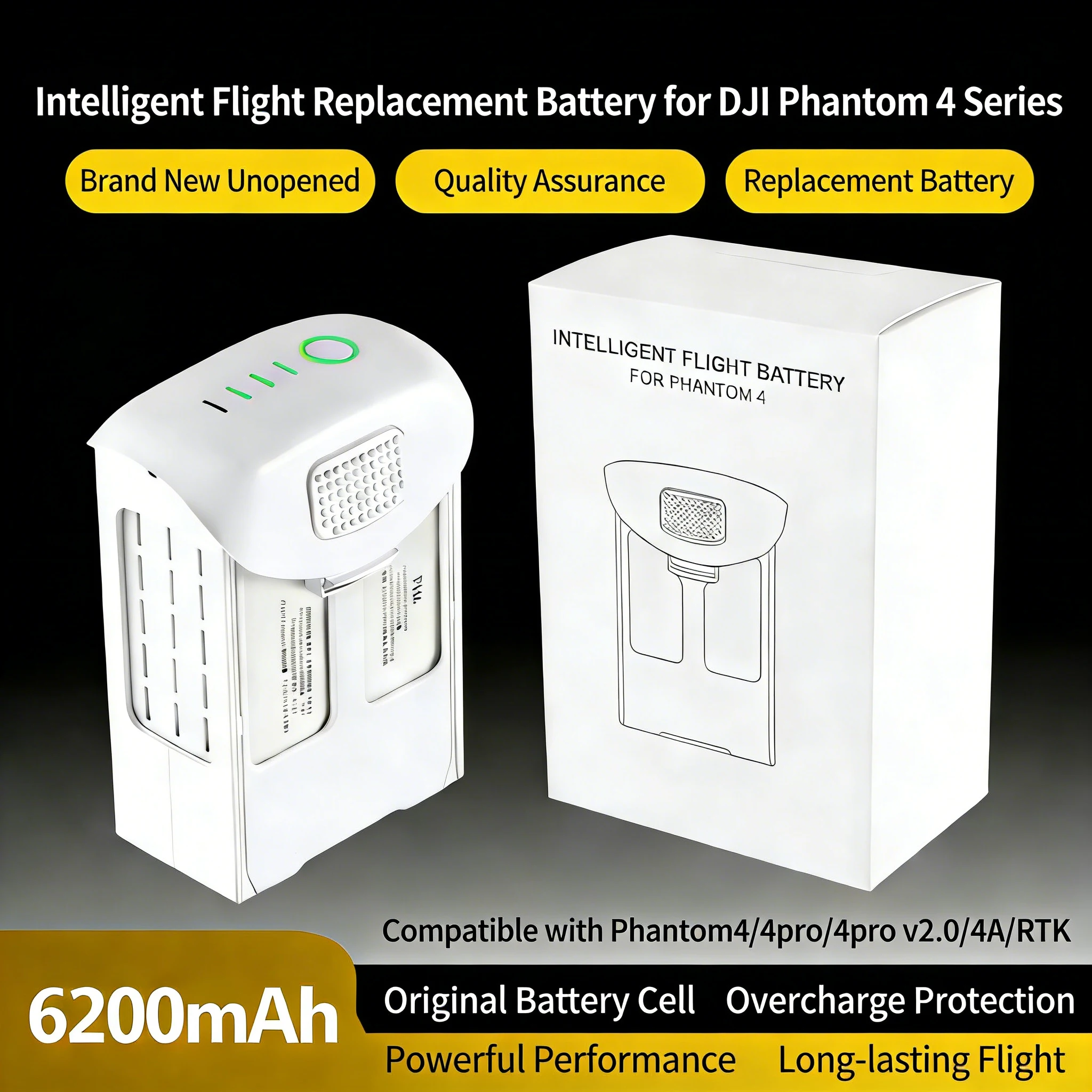 새로운 팬텀 4 배터리 6200mAh 팬텀 4 시리즈  - Drone Battery Li-Ion 리뷰 및 가격
